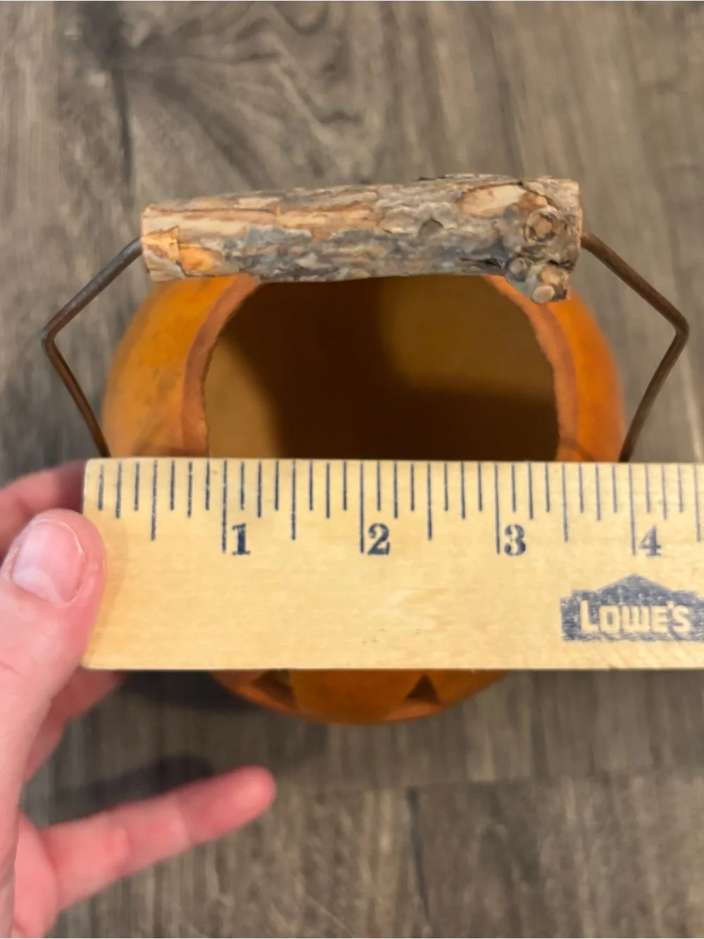 Small Handcrafted Decorative Gourd Jack-O'-Lantern Pumpkin Bucket Halloween